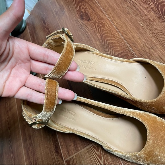 Soludos size 7.5 velvet Collette heel, mustard yellow - Picture 3 of 7